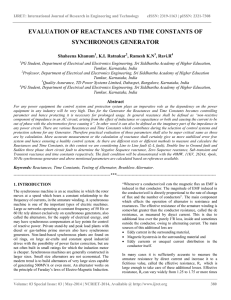 evaluation of reactances and time constants of synchronous generator