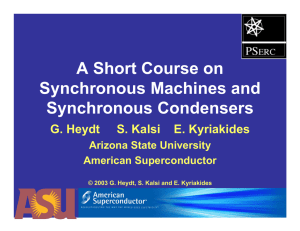 A Short Course on Synchronous Machines and Synchronous