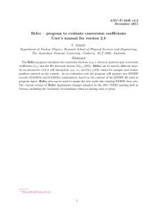 BrIcc – program to evaluate conversion coefficients User`s manual