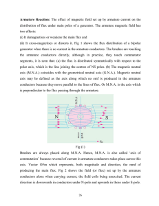 Armature Reaction: The effect of magnetic field set up