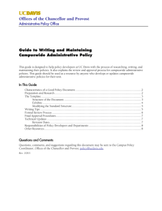 Guide to Writing Policy - UC Davis Administrative Policies and