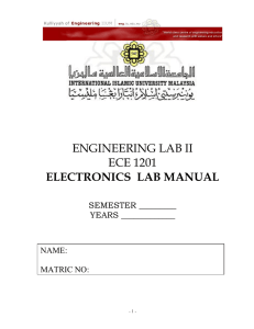 ENGINEERING LAB II ECE 1201 ELECTRONICS LAB MANUAL