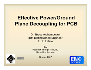 Effective Power/Ground Plane Decoupling for PCB