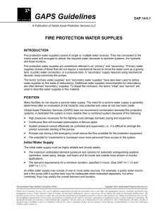 Fire Protection Water Supplies