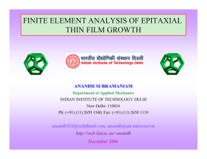 finite element analysis of epitaxial thin film growth - IITK