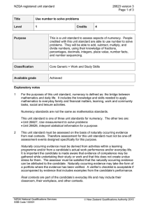 NZQA registered unit standard 26623 version 3 Page 1 of 3 Title