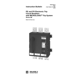 PE and PX Electronic Trip Circuit Breakers