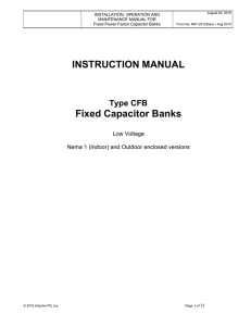 INSTRUCTION MANUAL Fixed Capacitor Banks