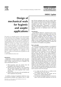 Design of mechanical seals for hygienic and aseptic