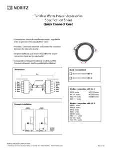Quick Connect Cord Spec Sheet