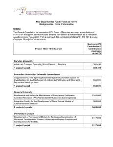 New Opportunities Fund / Fonds de relve