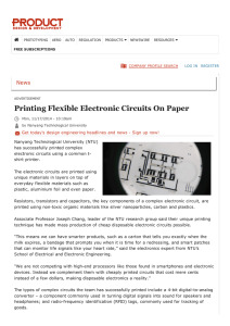 Printing Flexible Electronic Circuits On Paper