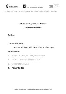 Advanced Applied Electronics Author: Course: ETEA101 Advanced