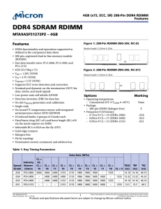 4GB (x72, ECC, SR) 288-Pin DDR4 RDIMM