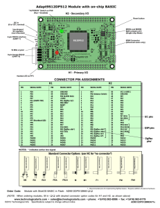 CONNECTOR PIN ASSIGNMENTS Adapt9S12DP512 Module with