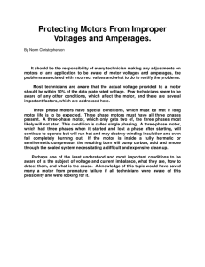 Protecting Motors From Improper Voltages and Amperages