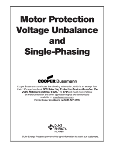 Motor Protection Voltage Unbalance and Single