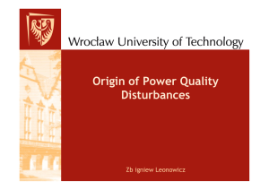 Origin of Power Quality Disturbances
