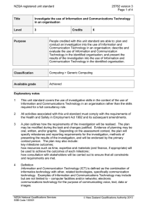 NZQA registered unit standard 25782 version 3 Page 1 of 4 Title