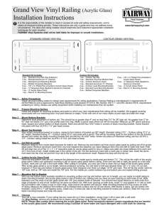 Grand View Vinyl Railing (Acrylic Glass) Installation Instructions