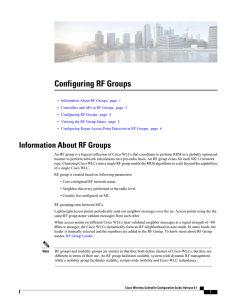 Configuring RF Groups