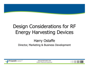 Design Considerations for RF Energy Harvesting Devices