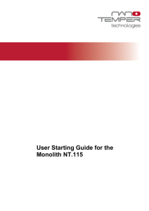 User Starting Guide for the Monolith NT.115