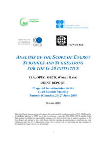 ANALYSIS OF THE SCOPE OF ENERGY SUBSIDIES AND