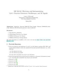 ME 530.241: Electronics and Instrumentation Lab 3: Function