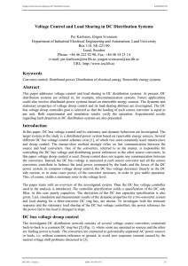 Voltage Control and Load Sharing in DC