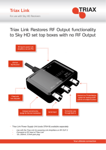Triax Link Restores RF Output functionality to Sky HD set top boxes