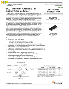 MC44BC375U/UA, PLL Tuned VHF (Channel 3 or 4) Audio