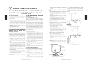 Tank Installation and Operation Manual M-MT1