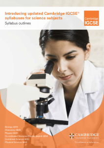 Introducing updated Cambridge IGCSE® syllabuses for science