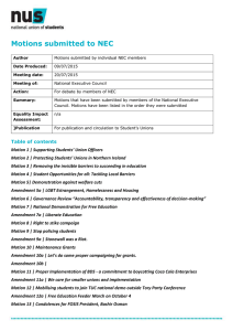 Motions submitted to NEC