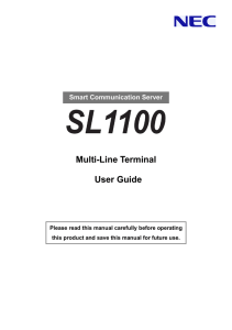 SL1100 Multi-Line Terminal User Guide - Issue 3.0