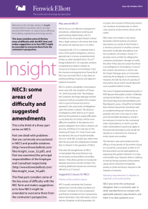NEC3: some areas of difficulty and suggested amendments