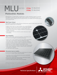 MLU Specification Sheet 250-255W