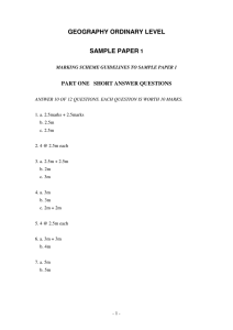 GEOGRAPHY ORDINARY LEVEL SAMPLE PAPER 1