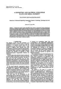 a geometric and material nonlinear plate and shell element