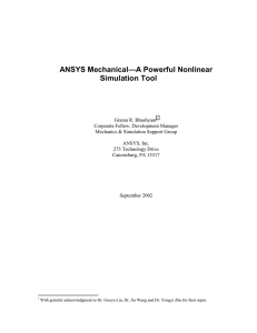 Nonlinear Analysis using ANSYS