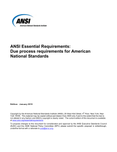 ANSI Essential Requirements: Due process requirements for