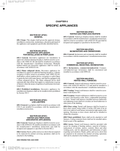 Chapter 6 - Specific Appliances