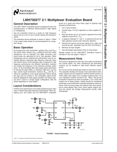 LMH730277 2:1 Multiplexer Evaluation Board