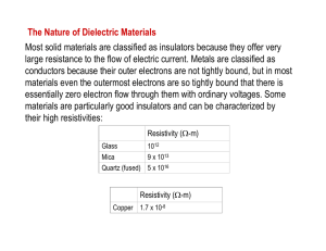 The Nature of Dielectric Materials Most solid materials are classified