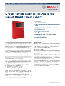 D7038 Remote Notification Appliance Circuit (NAC) Power Supply