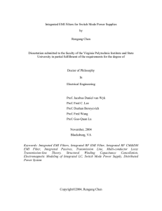 Integrated EMI Filters for Switch Mode Power Supplies by Rengang