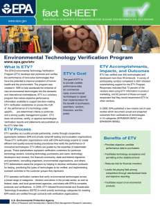 Environmental Technology Verification Program - eu-etv