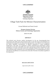 Ullage Tank Fuel-Air Mixture Characterisation