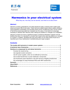 Harmonics in your electrical system